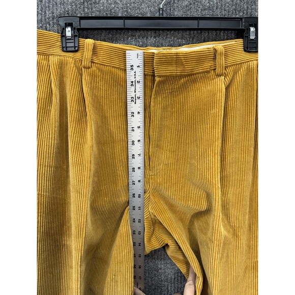 Lands' End Traditional Fit Corduroy Pants Mens 35x36 Gold Pleated Trousers Jeans - Picture 6 of 9